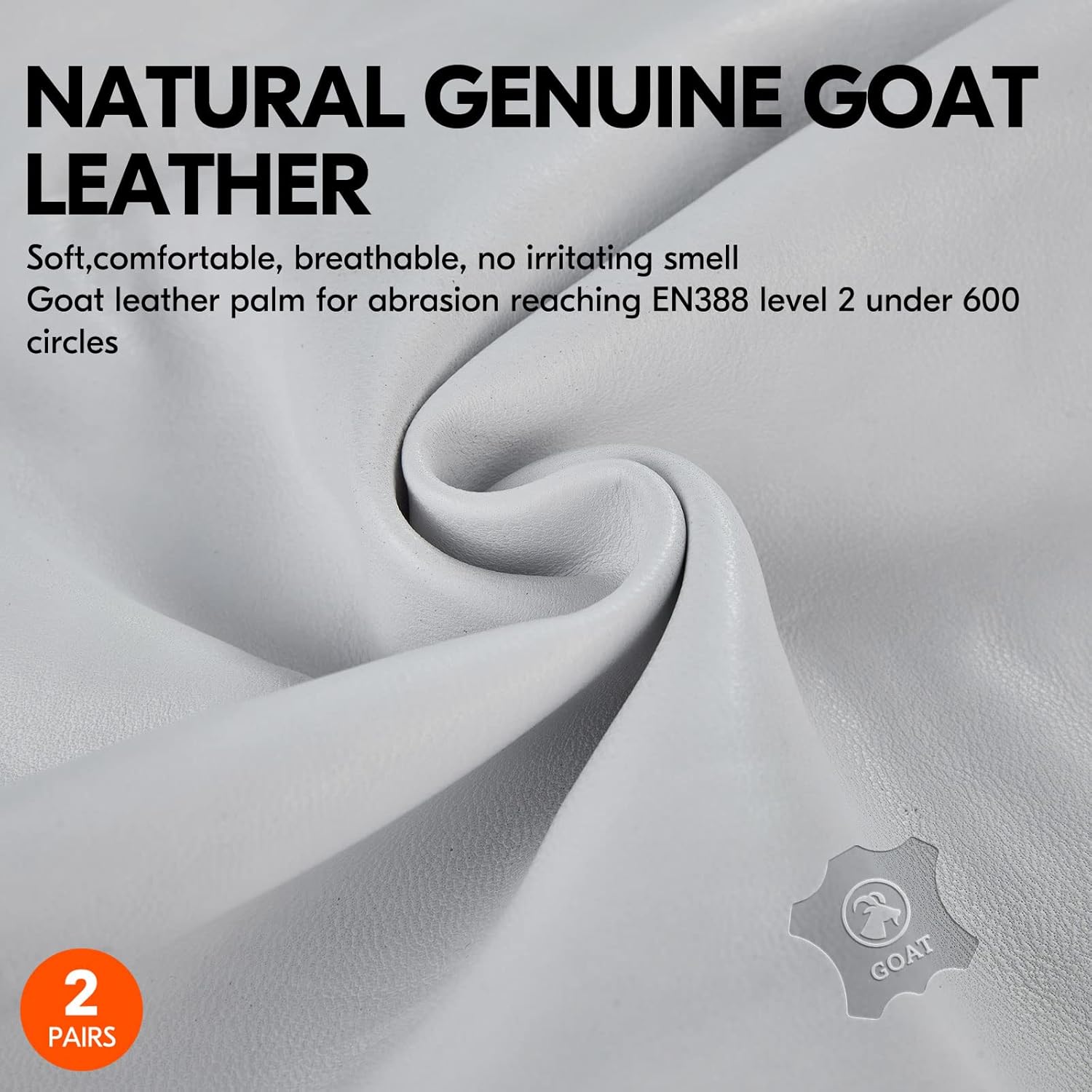 Vgo... 2-Pairs Chainsaw Gloves,Saw Protection on Left Hand Back,Goat Leather(L,Orange,GA8912)