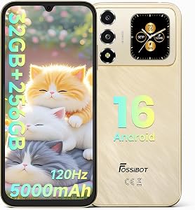 FOSSIBOT S7-32GB+256GB+2TB Unlocked Phones, 6.9" FHD+120Hz Dual-Screen | Android 16 CellPhones, 5000mAh Battery, Slim 8.5mm Smartphone 4G Dual Sim(T-Mobile),