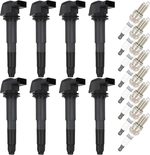 Aintier Bobinas de la bobina de encendido y bujías UF513 del iridio para Porsche 2003 2004 Cayenne V8 4.5L