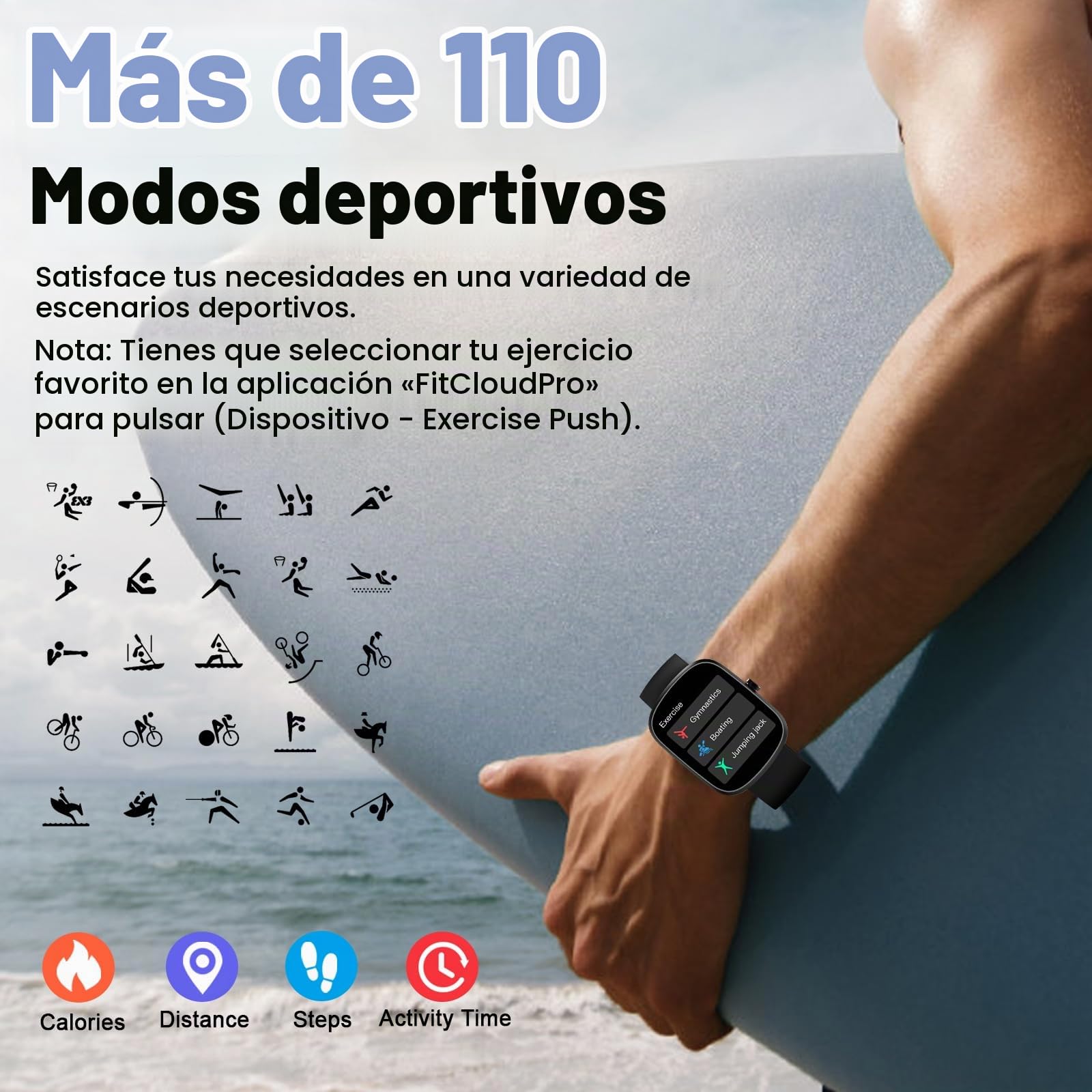 IA Reloj Inteligente Hombre Mujer, IA Interactiva Smartwatch con Llamadas Bluetooth, 110+ Modos Deportivos Smart Watch con ChatGPT Salud IA, Pulsómetro/Monitor de Sueño, IP68 Impermeable