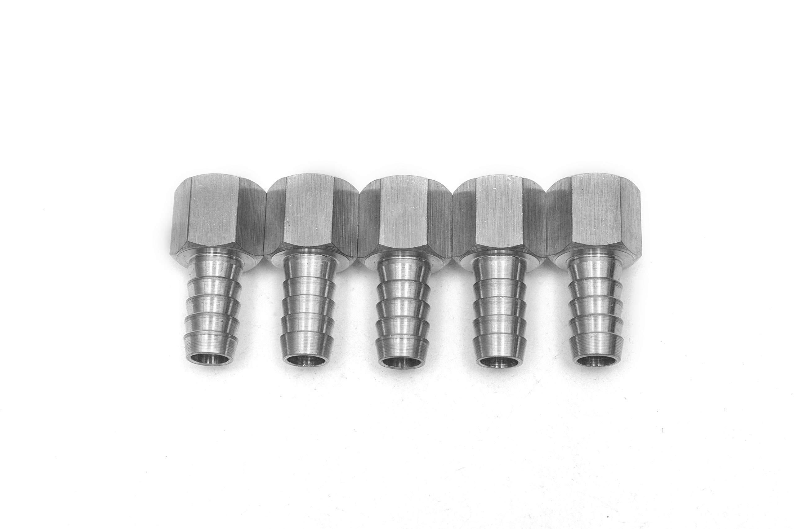 Stainless Steel 316 Barb Fitting Connectors - 1/4" Hose X 3/8" Male NPT (25-Pack)