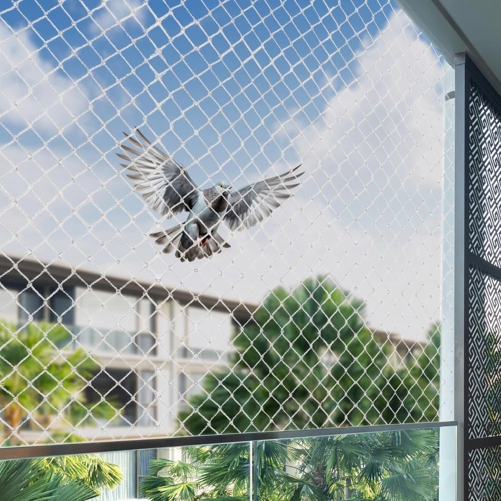 BENAVJI Pigeon Nets for Balconies Anti Bird Control Net, Heavy Duty HDPE Mesh Net for Balconies, Installation Kit Included-image-23