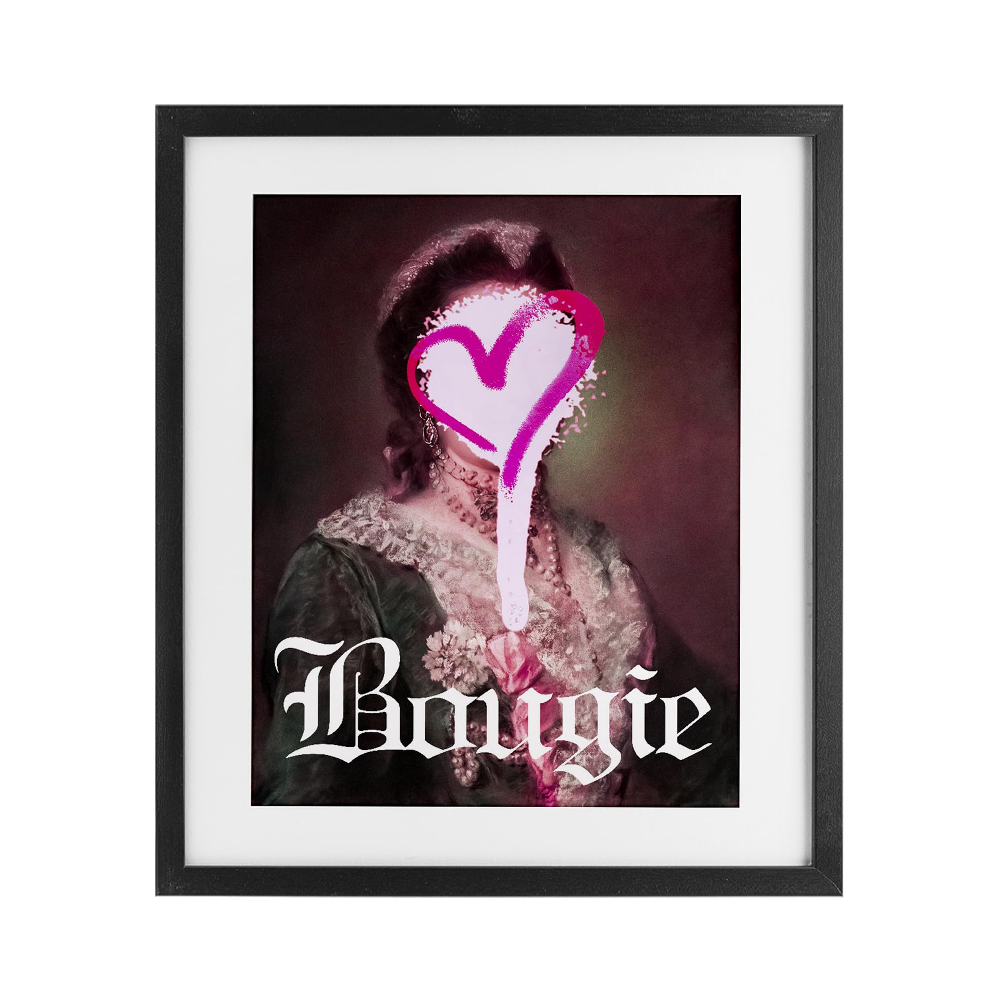 Bougie Affiche Cadre Noir sous Verre d'Artiste Lil' Rue Édition Stupell