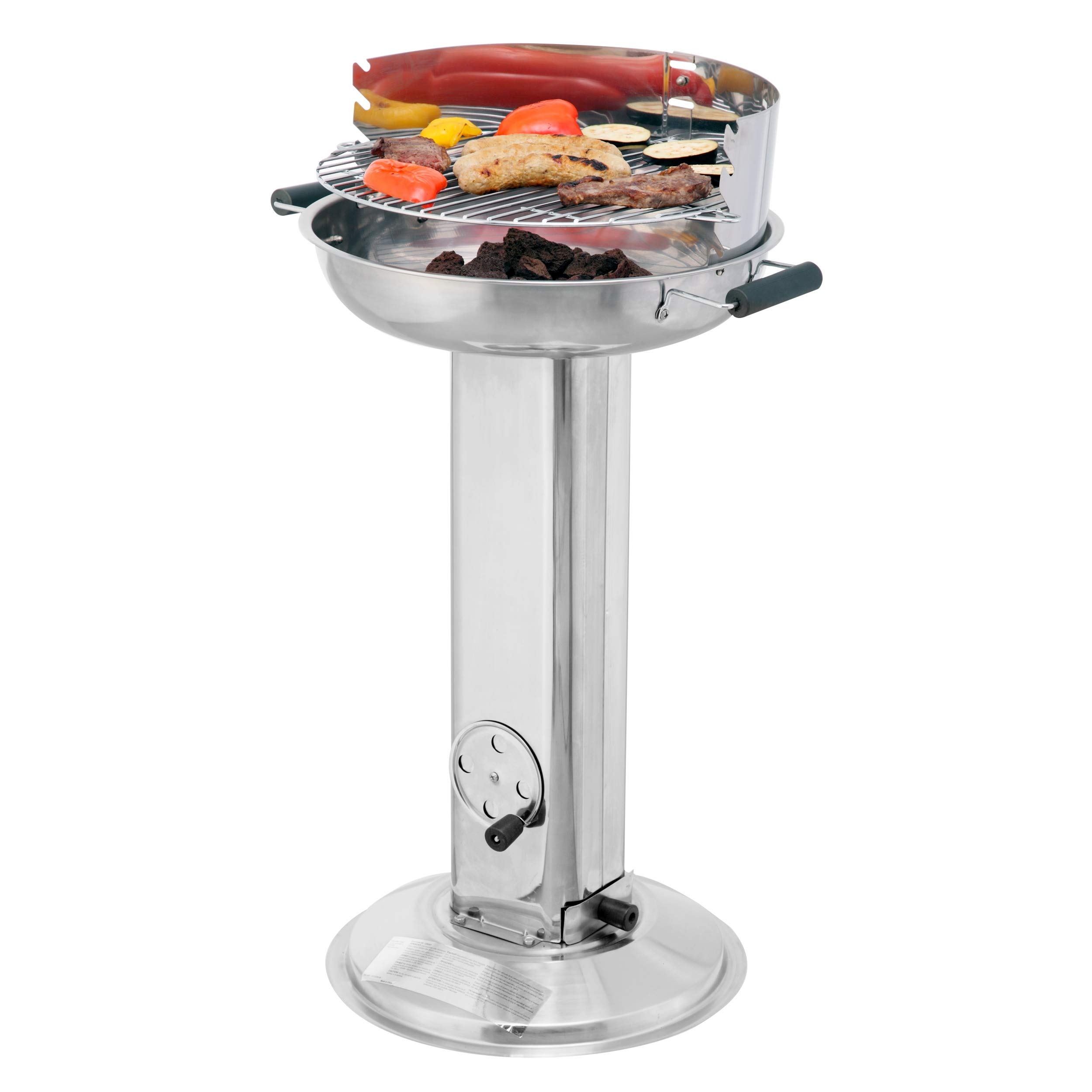 tepro Grill na węgiel drzewny, stal nierdzewna, grill kolumnowy Hartford, powierzchnia grillowania: ok. 39 cm Ø srebrny