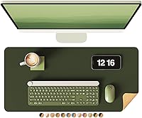 Vista 45 de YSAGi - Almohadilla de escritorio de doble cara, de cuero, protector de almohadilla de corcho ecológico, grande, impermeable, para oficina/hogar