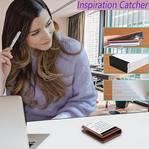 Vista 5 de Juego de 13 mini blocs de notas de bolsillo, incluye soporte de cuero para bloc de notas de bolsillo, 10 paquetes de 3×5 pulgadas de pequeños blocs