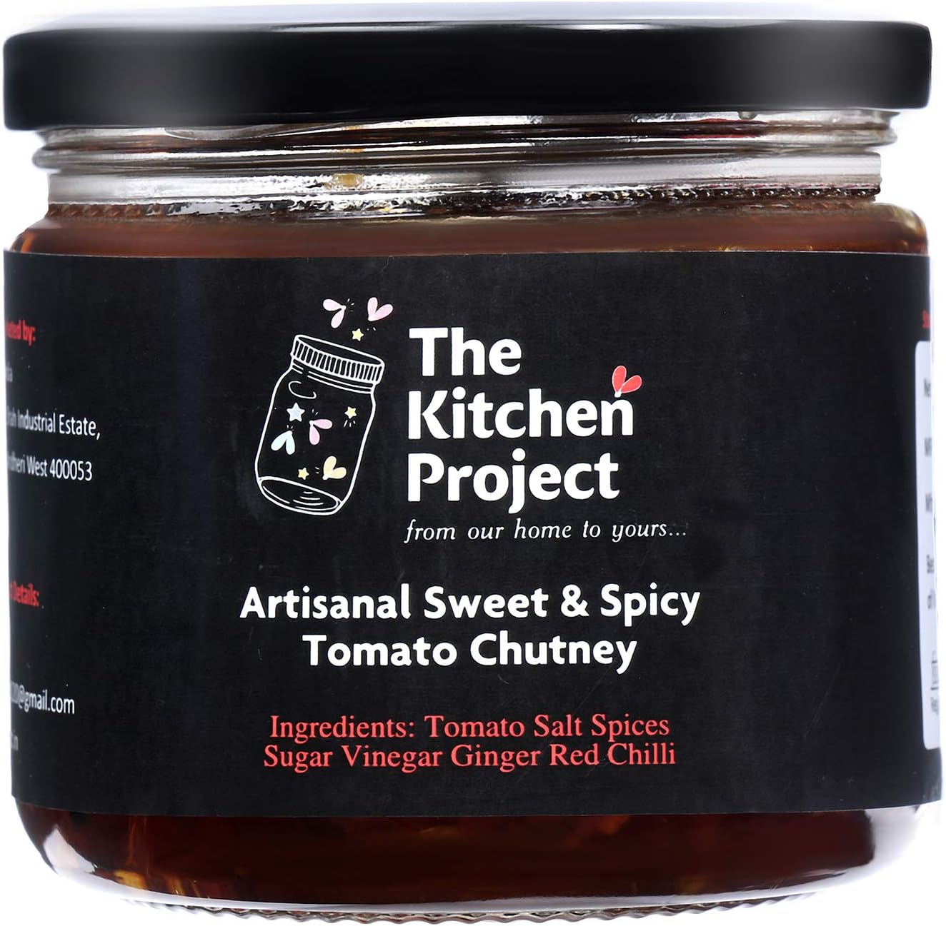 The Kitchen Project Artisanal Sweet & Spicy Tomato Chutney - 340g Jar | Handcrafted in Small Batches | No Added Preservatives | Perfect with Snacks & Meals