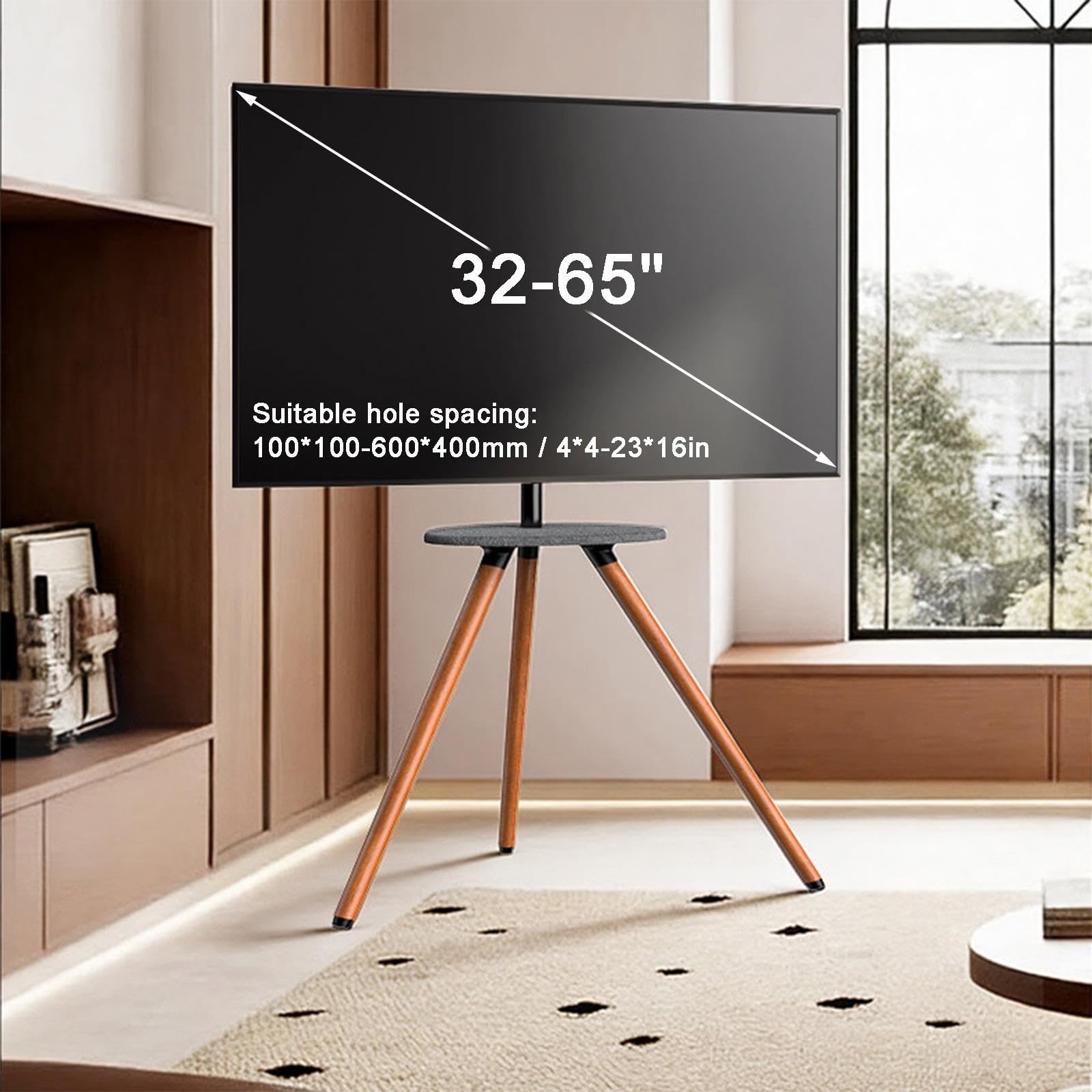 Mobilny Stojak Pod Telewizor, Tacka z Filcu PET, do Telewizorów 32-65"