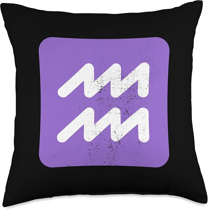 Aquarius Birth Symbol Zodiac Signs Astrological Horoscope Throw Pillow