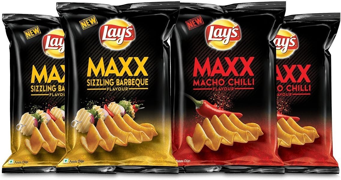 Lay's Maxx, Sizzling Barbeque & Macho Chilli, 4x58g