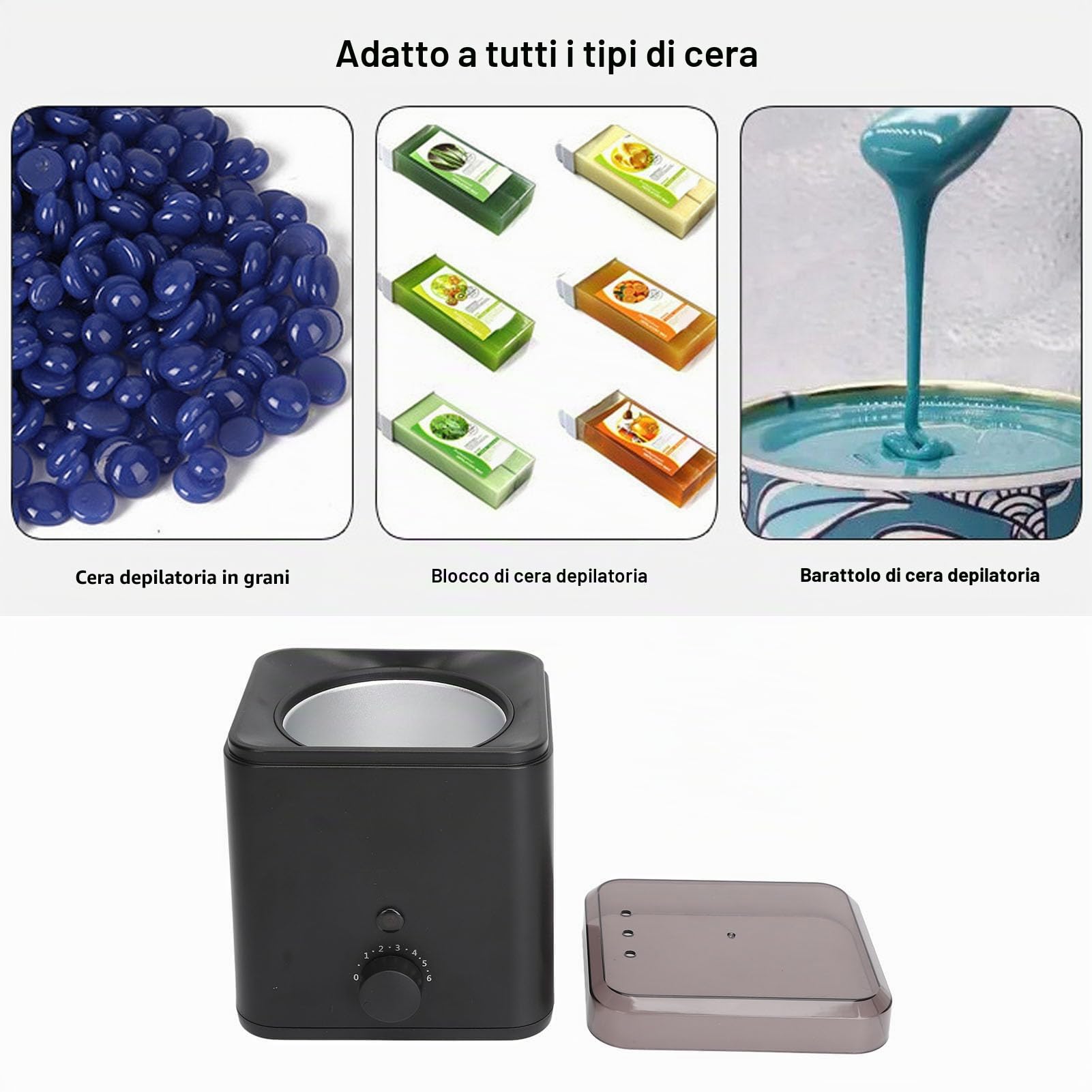 Scaldacera per Cera Brasiliana, Scaldacera Professionale per Depilazione, Scaldacera Portatile (Spina europea 220V)