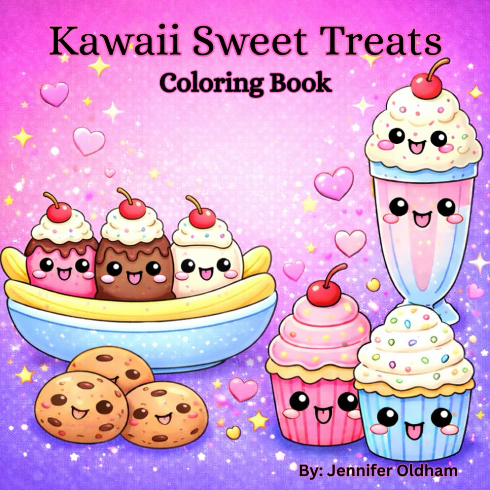 Kawaii Sweet Treats Coloring Book