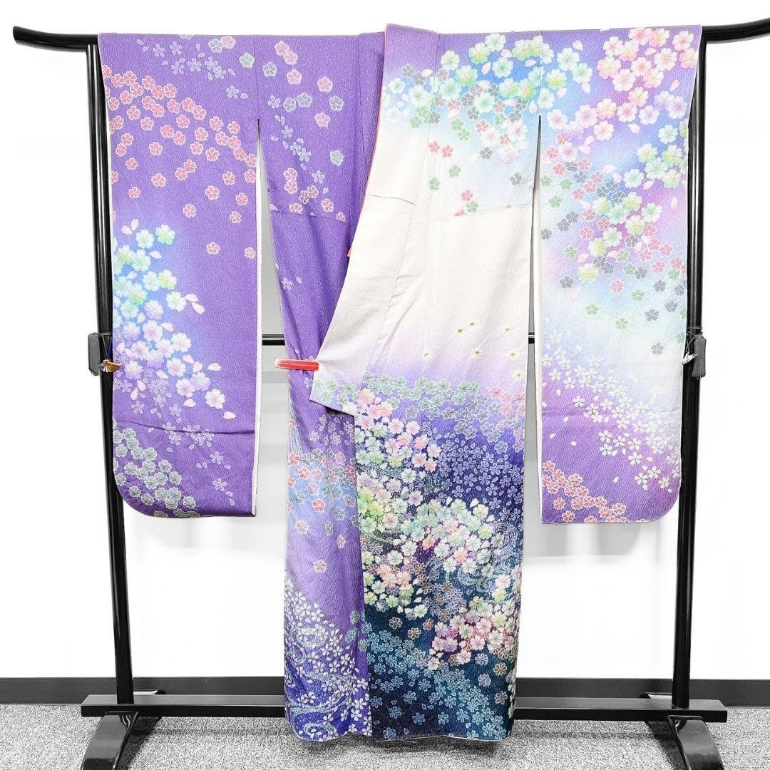 Amazon.co.jp: 吉乃一廉 銀通しに絞りの振袖 成人式 晴れ着 着物