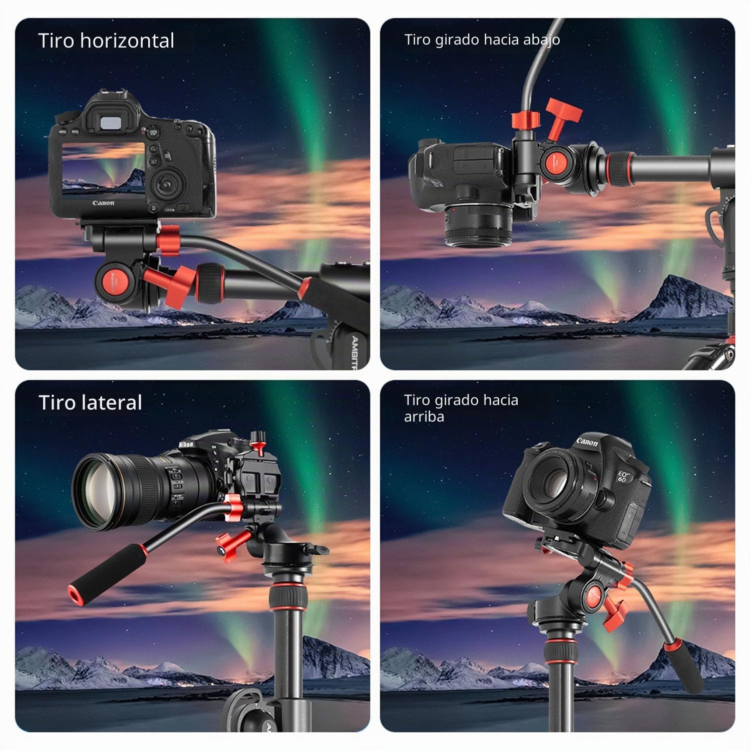 AMBITFUL Brazo de extensión de trípode de 42 Pulgadas, Aluminio, Retractable, Brazo de Tripod, Brazo Giratorio para fotografía de sobrecarga, Disparo multiángulo, Carga máxima de 10 kg