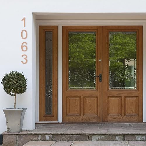 Miniatura 82 de DEWEL Números flotantes de casa grandes de 8 pulgadas para exteriores, decoración de números de dirección de casa modernos negros para señalización