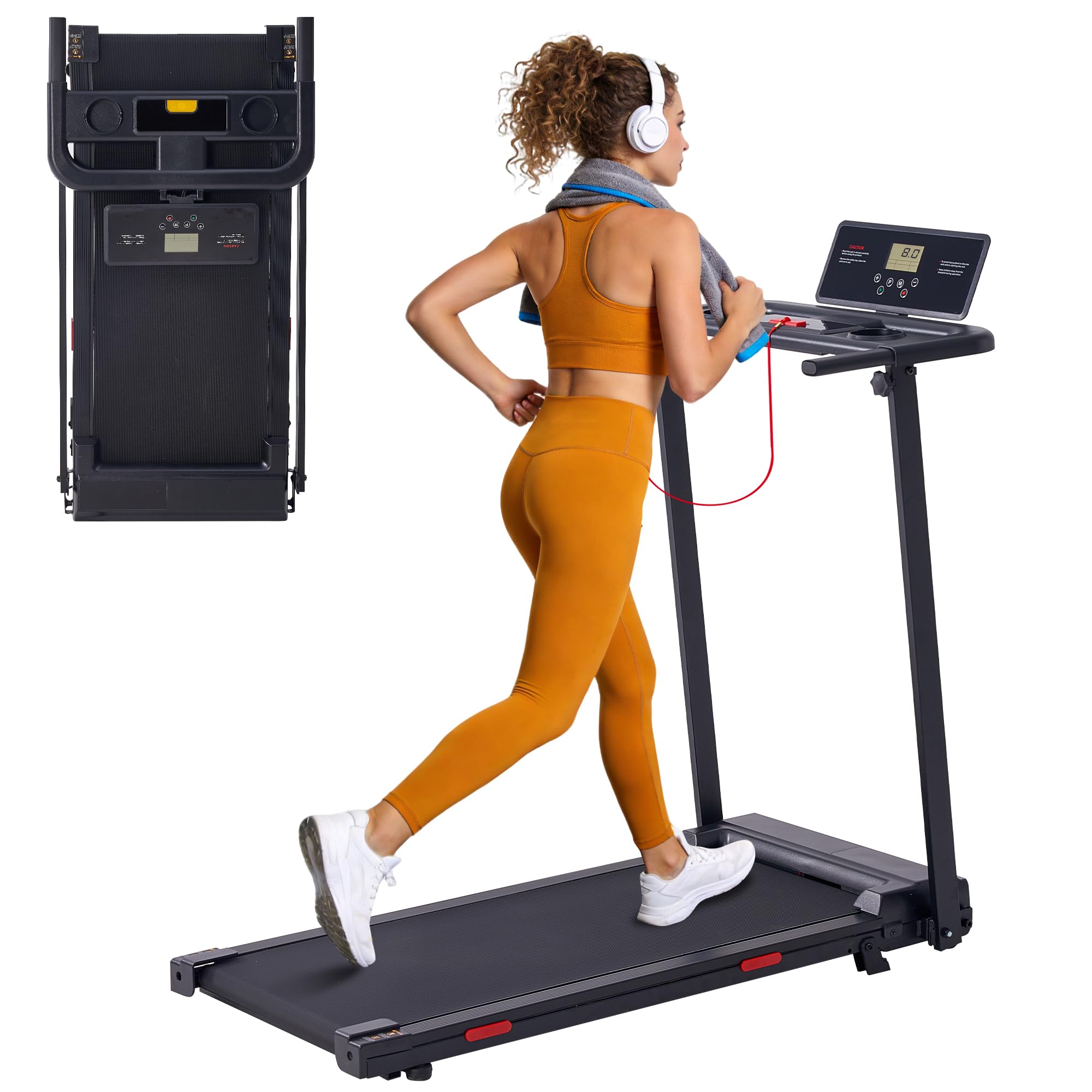 Walking Pad with Handle Bar, 0.6-10MPH Walking Pad Treadmill for Home Small, 3.5HP Portable Small Running Treadmill with Handles, Big Screen, 400LBS