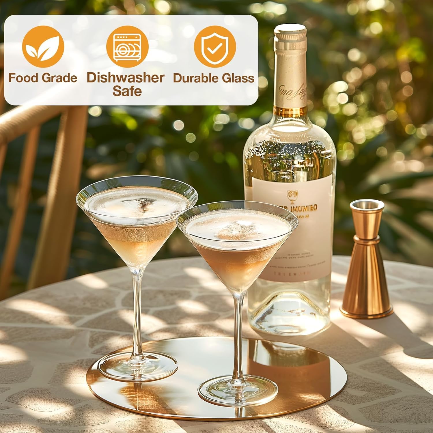 Ufrount Premium Martini Glasses Hand Blown Crystal Elegant Cocktail Glasses for Bar, Martini, Cosmopolitan, Manhattan, Gimlet, Pisco Sour 180 ML Set of 12 (Martini Glass U-12) 4