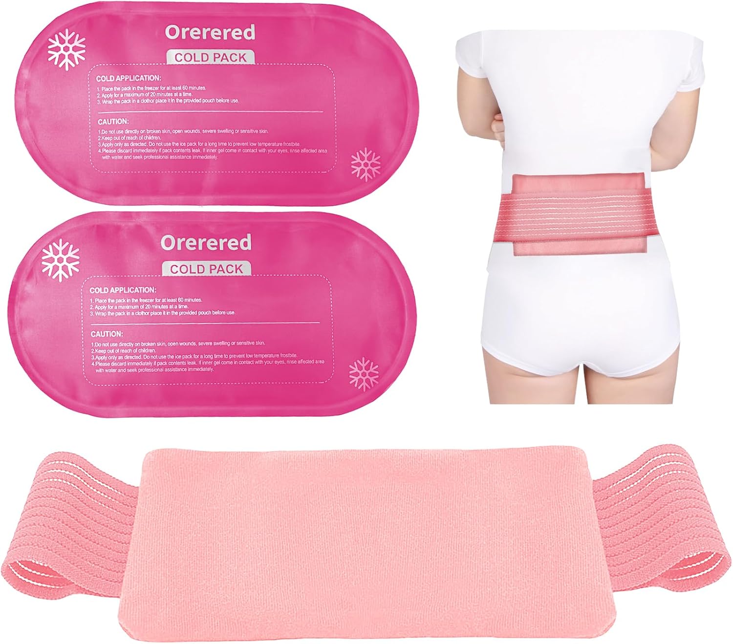 Ice Packs for Injuries Reusable, 3-Piece Set Soft Cold Gel Soft Ice Wrap for Injury, Alleviate Joint and Muscle Pain – Adjustable & Flexible Ice Wrap for Back, Shoulders, Neck, Arm and Legs Pink