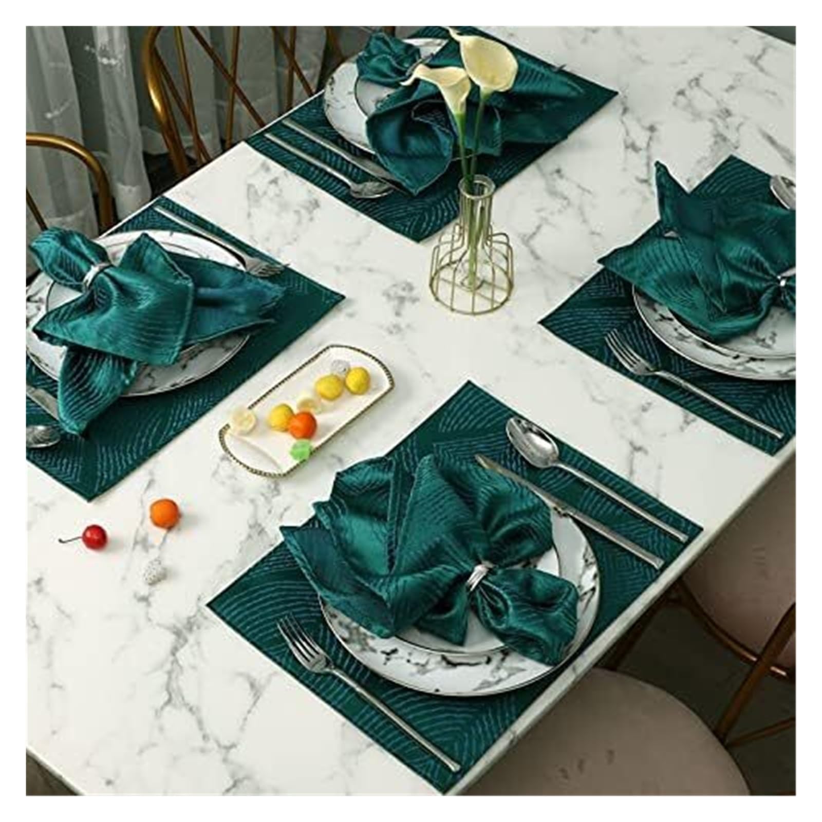 Tovaglioli di Stoffa, Tovaglioli di Stoffa for la Cena Tovaglioli Prodotti Cotone Lino Strofinaccio da Cucina Strofinaccio Tovaglia Set da tavola for Posate for Matrimonio(1(Without Buttons))