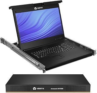 Avocent Rack Console 19" LCD Widescreen with 8-Port Digital KVM Over IP Switch & Cables (LRA185KMM8D-001)
