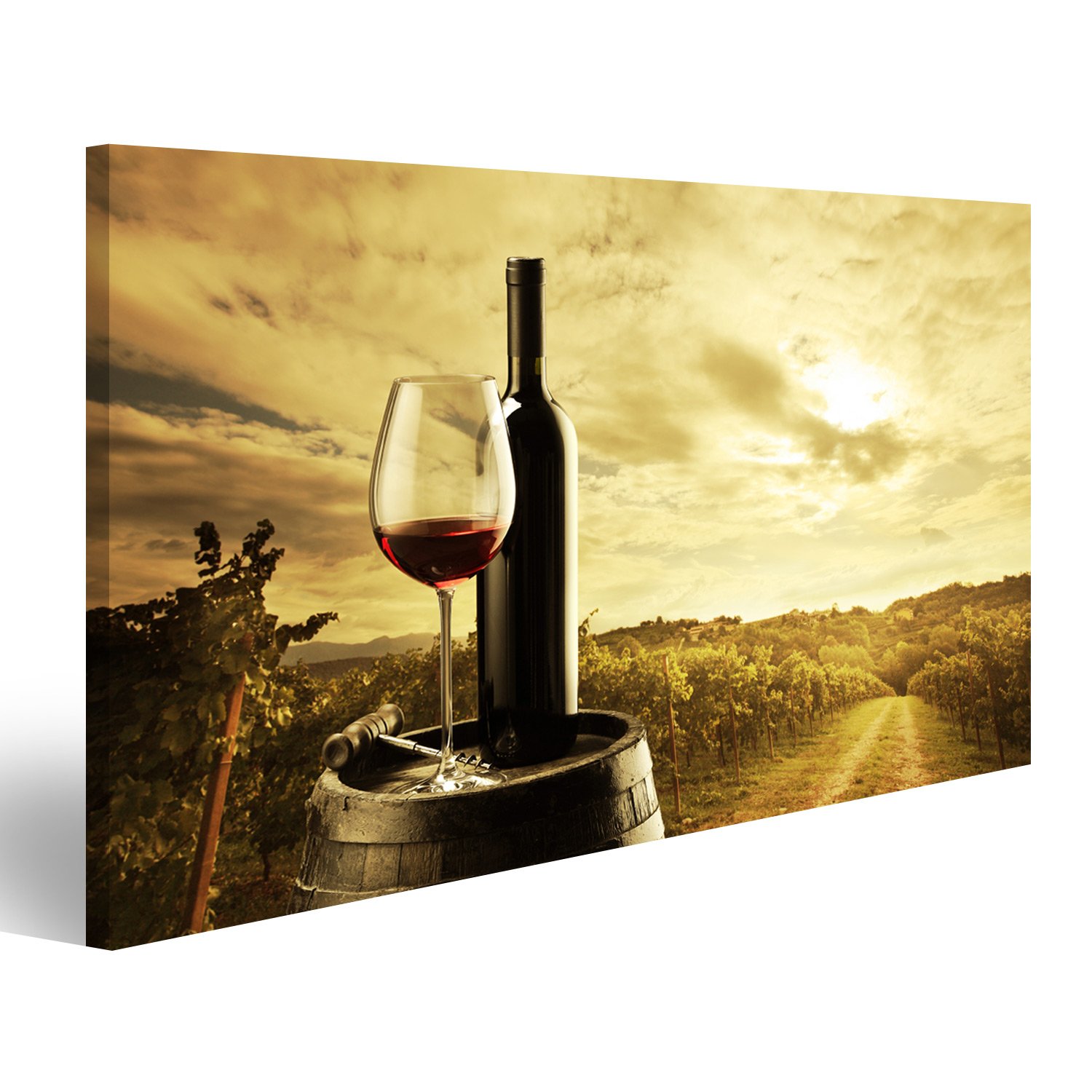Tableau de vin rouge sur toile déco cuisine et coin bar chaleureux