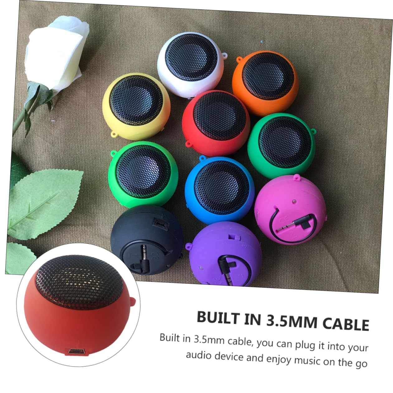 KALLORY USB Rechargeable Speaker with Audio Input Compact Desktop External Speaker Portable Wired Sound Box for Phones and Computers Design