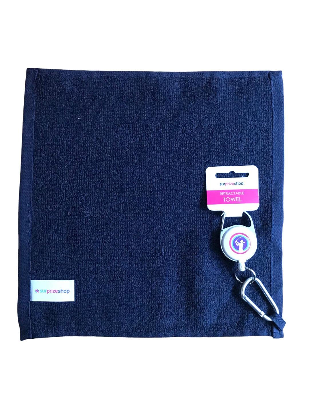 Surprizeshop Lady Golfer Silhouette Retractable Ladies Golf Towel. Blue.