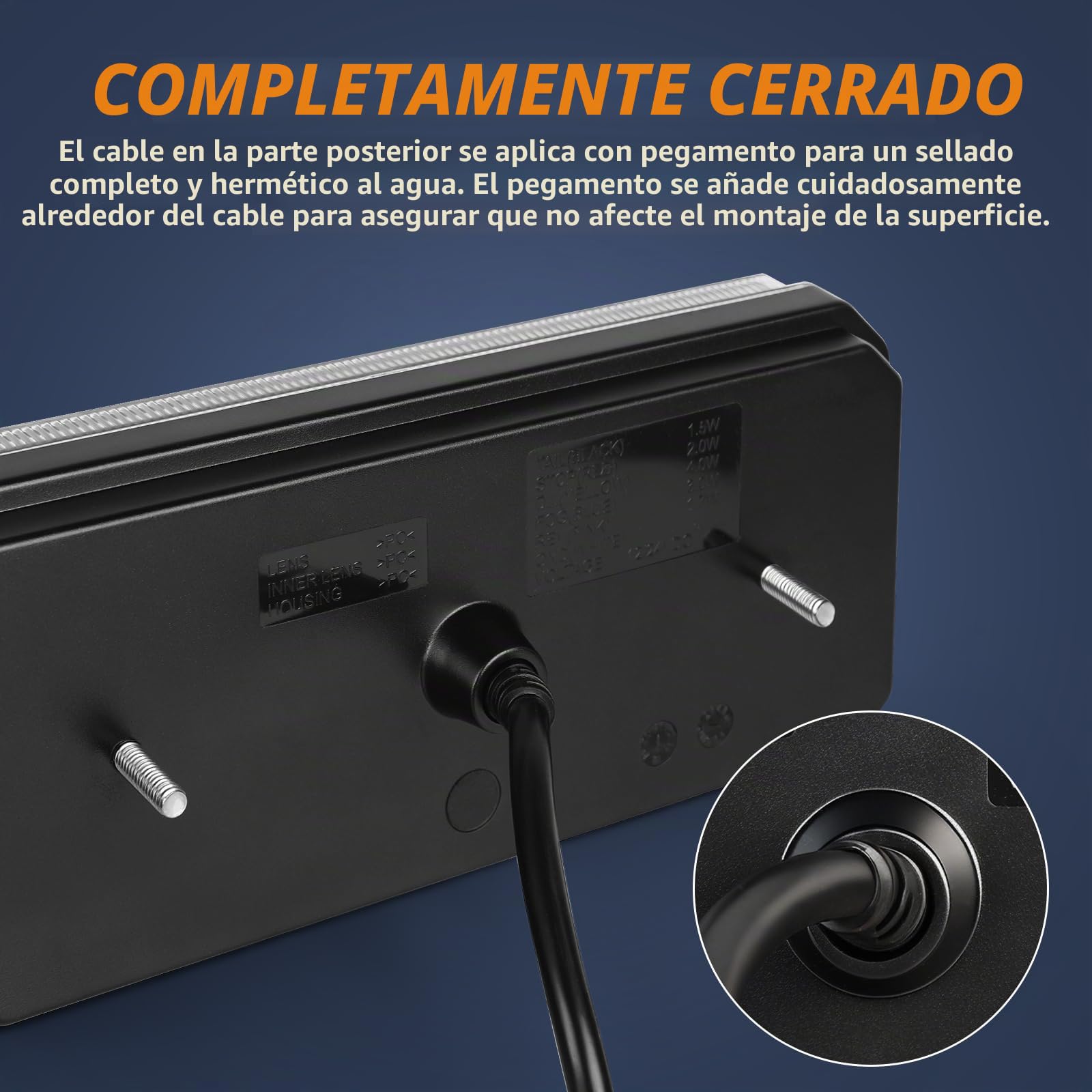 Luces traseras LED para remolque de 12/24 V, iluminación para remolque con luz trasera impermeable IP67 con 6 funciones, para vehículos recreativos, camiones, caravanas y furgonetas