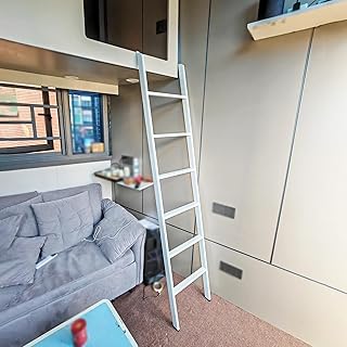 Escalera para litera de 114, 127, 139, 140, 150, 160, 165, 175 y 180 cm, Color Blanco, para Dormitorio, Escalera de 150 cm