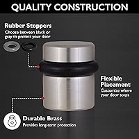 Vista 68 de Gooseneck Door Stop Wall Protector with Rubber Tip, Design House Matte Black Aluminum Door Stopper, 2-Pack, 189290-MB