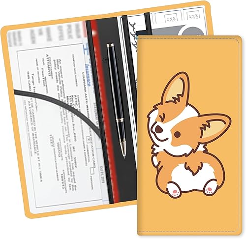 Miniatura 10 de Soporte de cuero para tarjetas de registro y seguro de automóvil, bonitos accesorios de automóvil, guantera de vehículo, organizador de automóvil