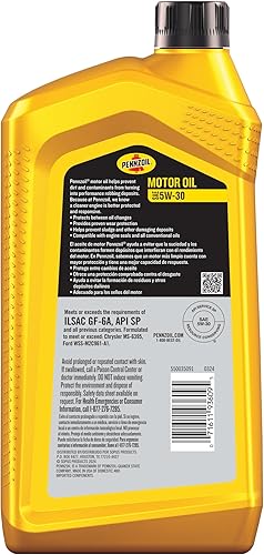 Miniatura 6 de Pennzoil 5W-20 - Aceite de motor de mezcla sintética (caja de 6 unidades de 1 cuarto de galón)