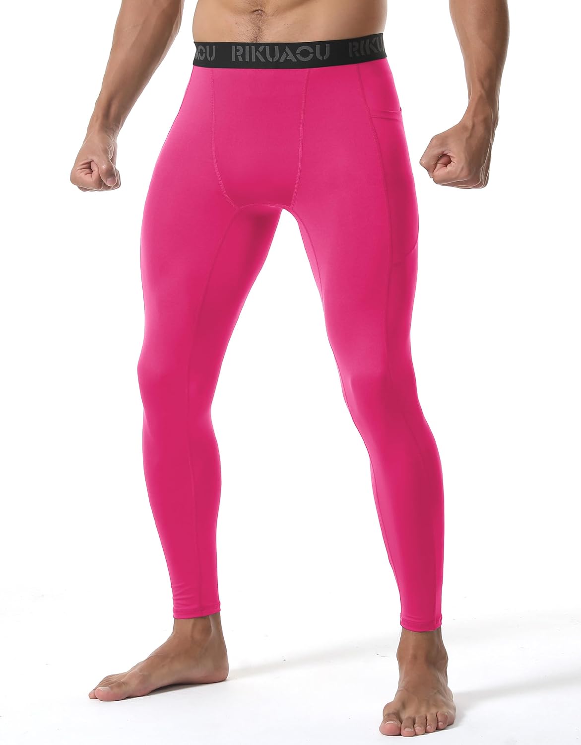 Men’s Compression Pants Running Leggings Athletic Base Layer Workout Tights with Pockets for Sports Basketball - Image 2