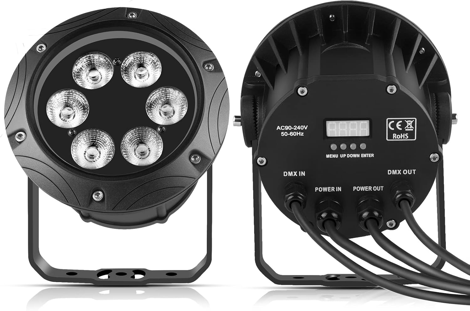 Led Stage Par Lights, IP67 Waterproof Par Light Outdoor Uplights, RGBW Stage Par Can for Party Bar Dj Wedding Live Show Christmas Holiday Event (Waterproof Stage Lights - 16 Packs)