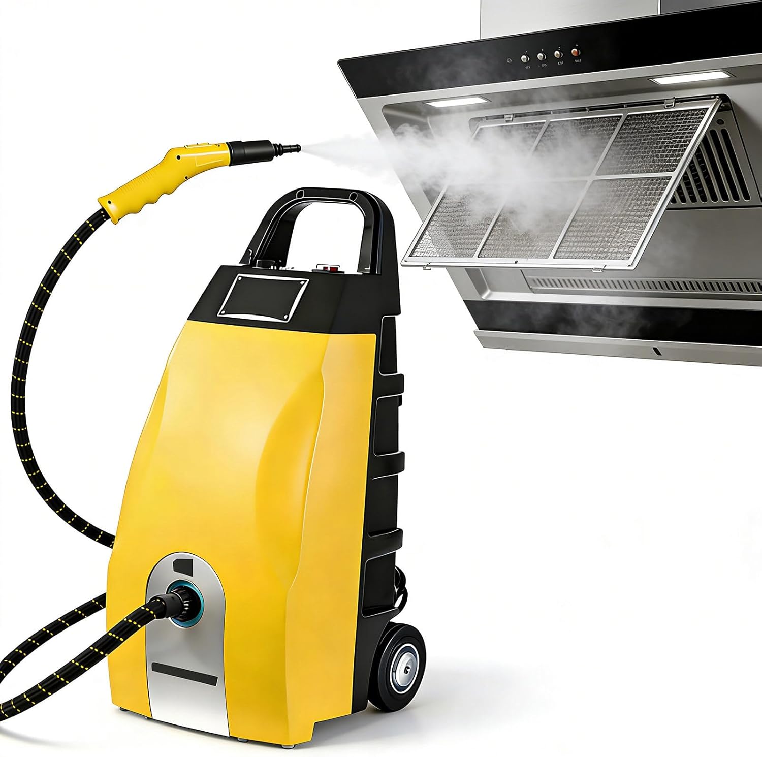 3000W High Pressure Steam Cleaner with 3.5L Water Tank, 30-Second Heat Up, Heavy-Duty Portable Steam Washer with Multiple Accessories for Home, Auto, and Commercial Use Yellow