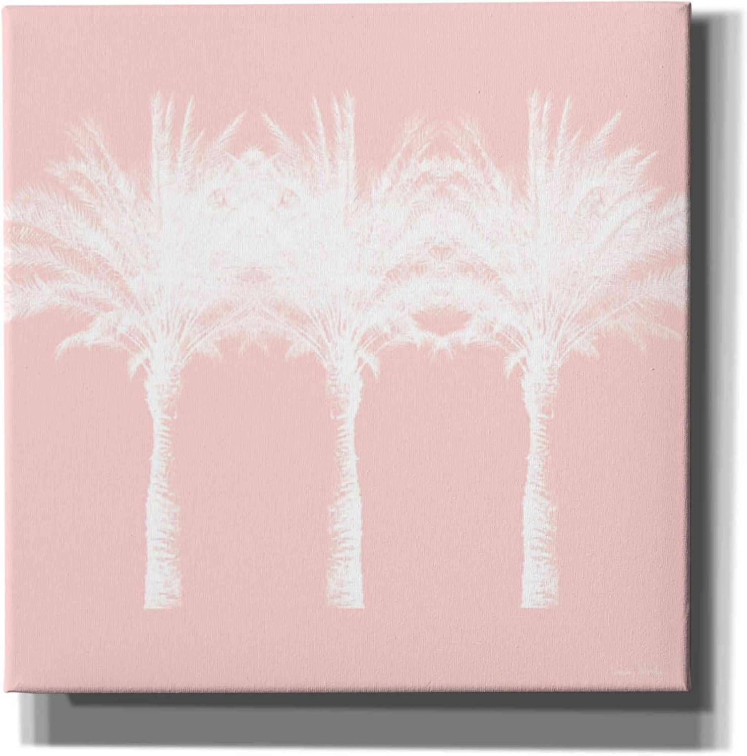 Epic Graffiti 'White And Pink Palm Trees' by Linda Woods, Canvas Wall Art, 12"x12"