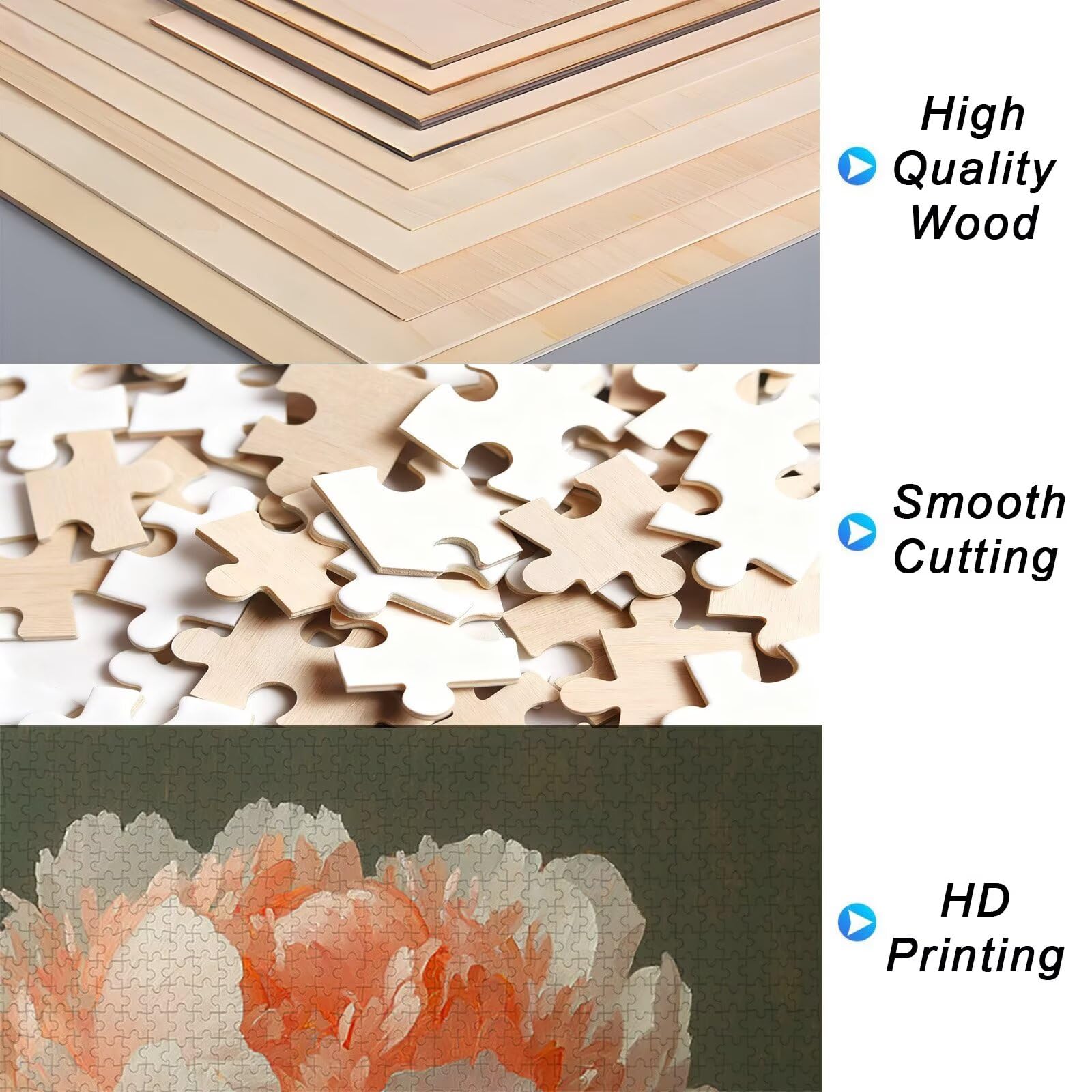 4000 puzzli dla dorosłych, kwiatowe puzzle dla dorosłych, 4000 sztuk, drewniane puzzle z kolorowym pudełkiem, rodzinne gry edukacyjne, prezenty dla kobiet, wystrój domu, motyw: (piwonia), -3768