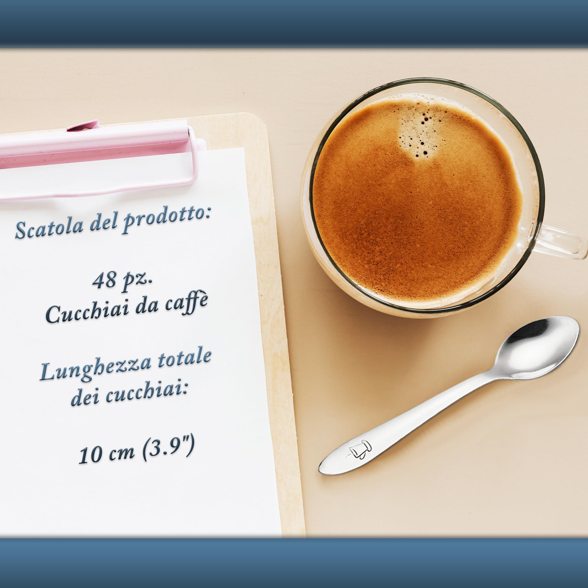 Cucchiaini caffe acciaio inox 48 pezzi 10 cm adatto per casa ristoranti lavastoviglie cucchiaini da caffè cucchiaini caffe piccoli cucchiaino caffe cucchiaini caffe particolari