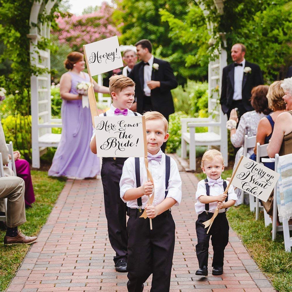 Wedding Ring Bearer Signs Flags Flower Girl And Ring