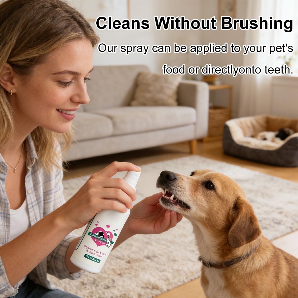 Spray Dentaire Chien, 2026 Nouveau Spray Dentaclean pour Chiens et Chats,Sans Rinçage ni Brossage | Élimine Mauvaise Haleine | Remplace brosse a dent chien | Anti Tartre et Mauvise Haleine,2PC