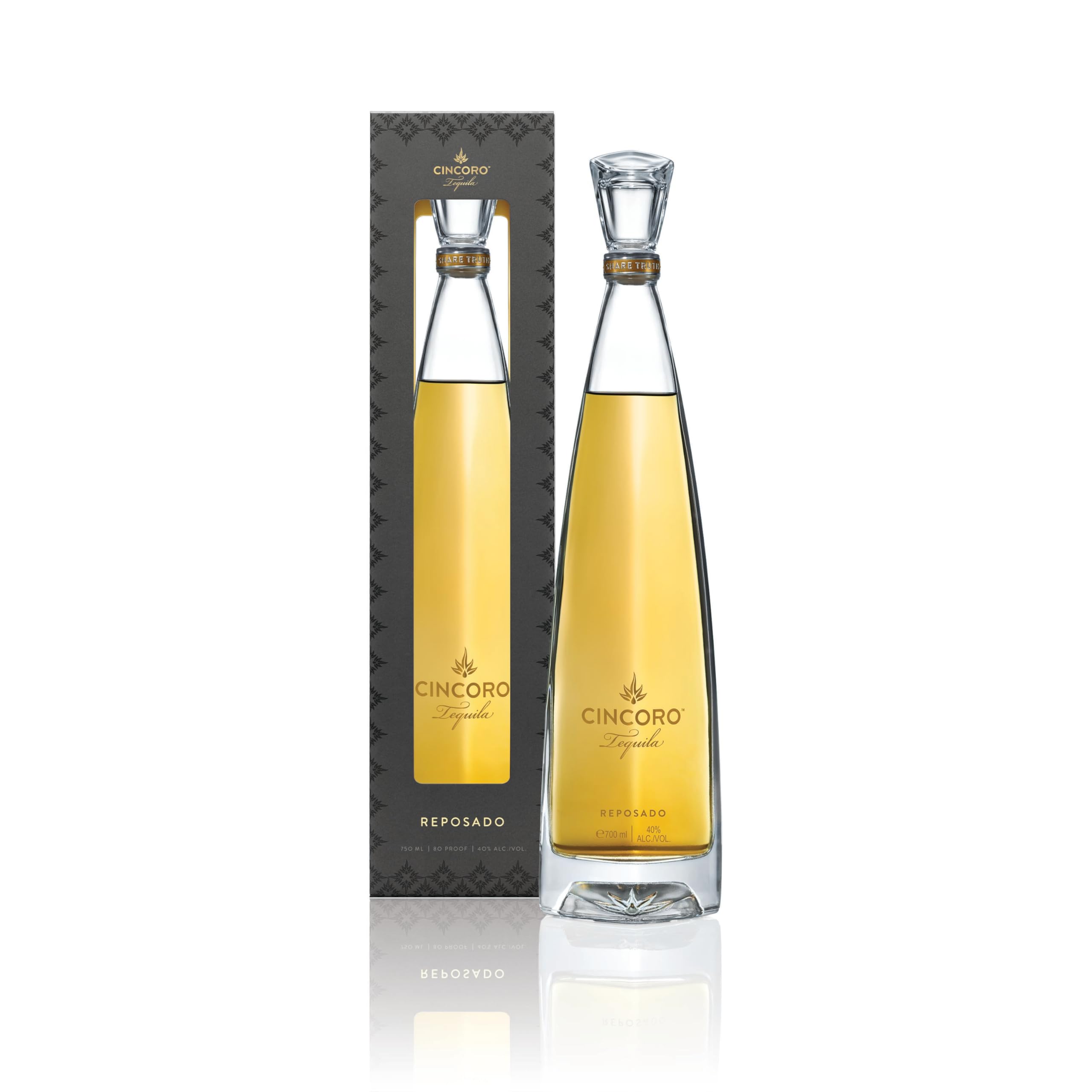 Cincoro Reposado Tequila Geschenkbox | Ultra Premium | 100% Blaue Weber Agave | 8–10 Monate Tennessee Whiskey Fass | Von Michael Jordan gegründet | 700ml 40% vol