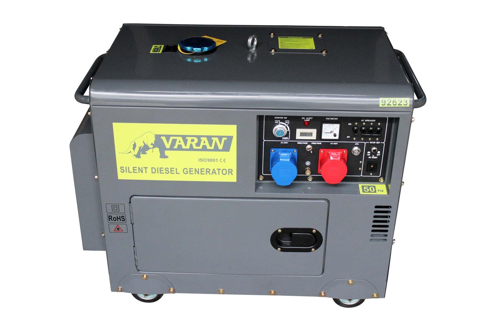 Varan Motors 92623 de ATS Diesel Generadores de corriente schallgedämpft corriente aggregat 5 kVA 400 V & 230 V + eléctrico Starter ATS