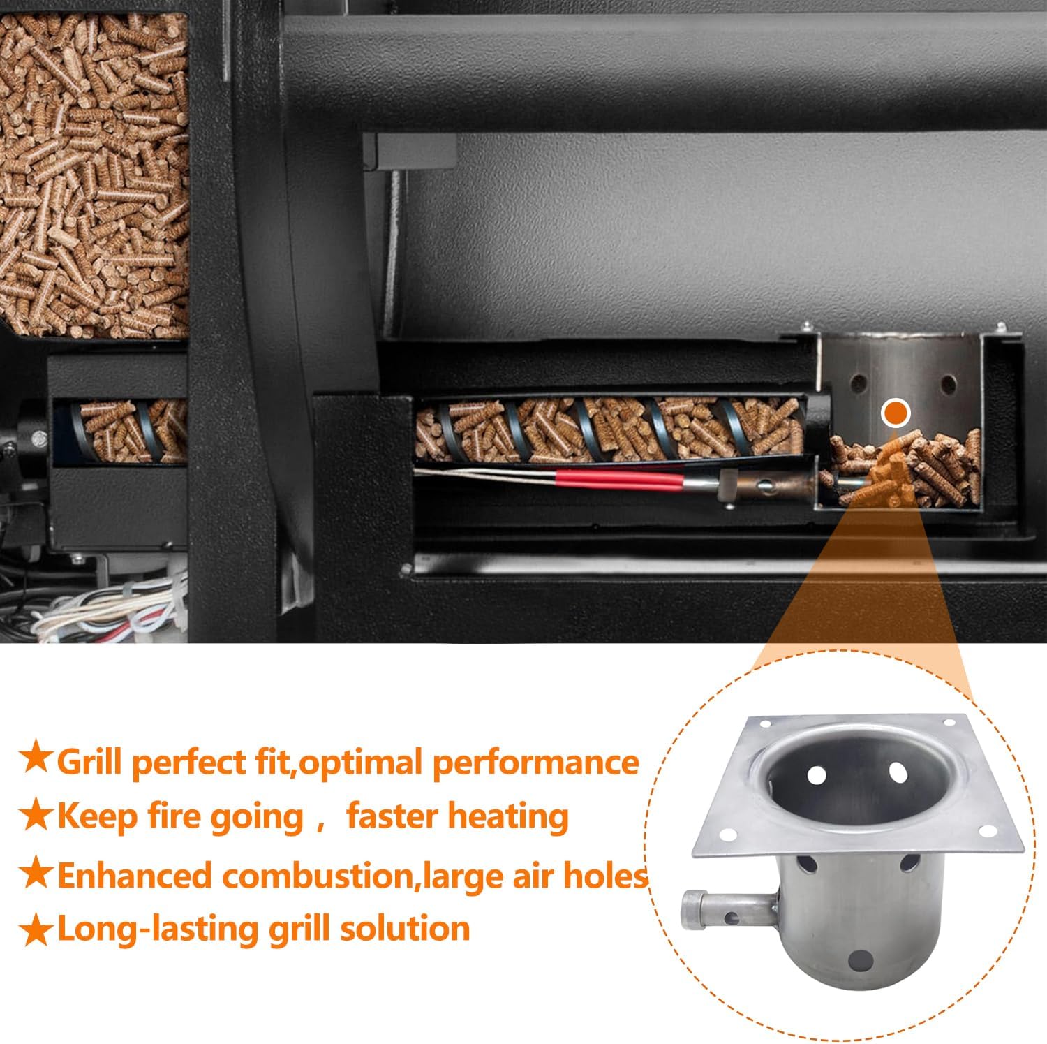 Fire Burn Pot Replacement Parts for Traeger Pellet Grill,Compatible with Traeger Grill and Most Pit Boss Grills image 5