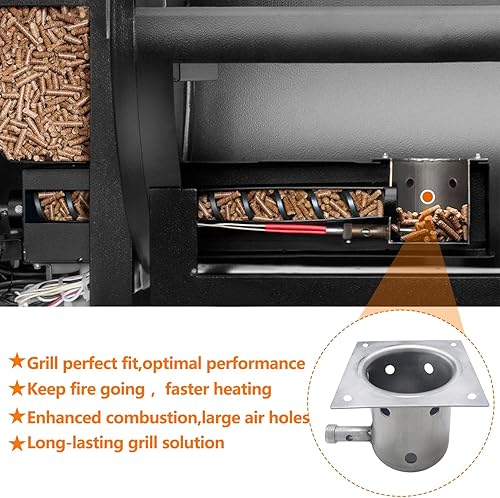 Miniatura 5 de Piezas de repuesto para olla de quemadura de fuego para parrilla de pellets Traeger, compatible con parrilla Traeger y la mayoría de las parrillas