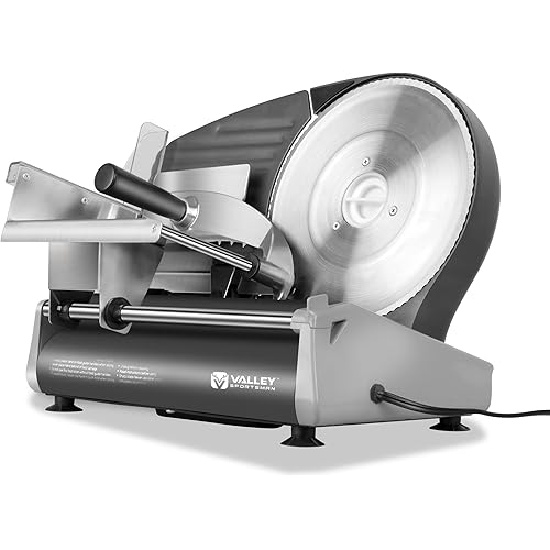 Meat Slicer, Electric Deli Meat Slicer with 8.7" Stainless Steel Blade, Adjustable Thickness Slicer for Home Use, Easy to Clean, Cuts Meat, Bread, Cheese, Black