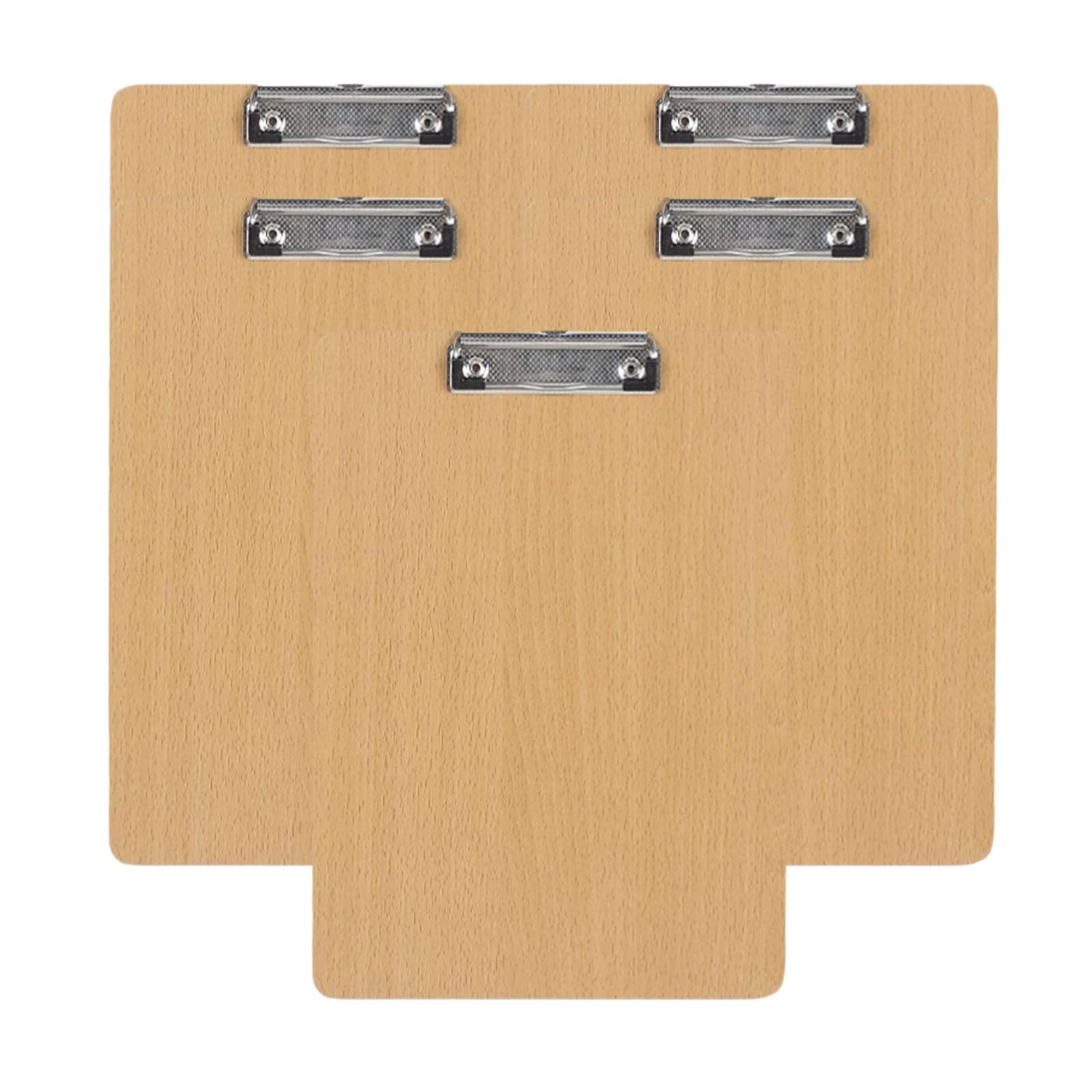 Tablica do pisania dokumentów, Drewniana teczka A4, twarda, 4 cm z haczykiem, wielofunkcyjna, o dużej pojemności, łatwa w przenoszeniu(5 pcs)