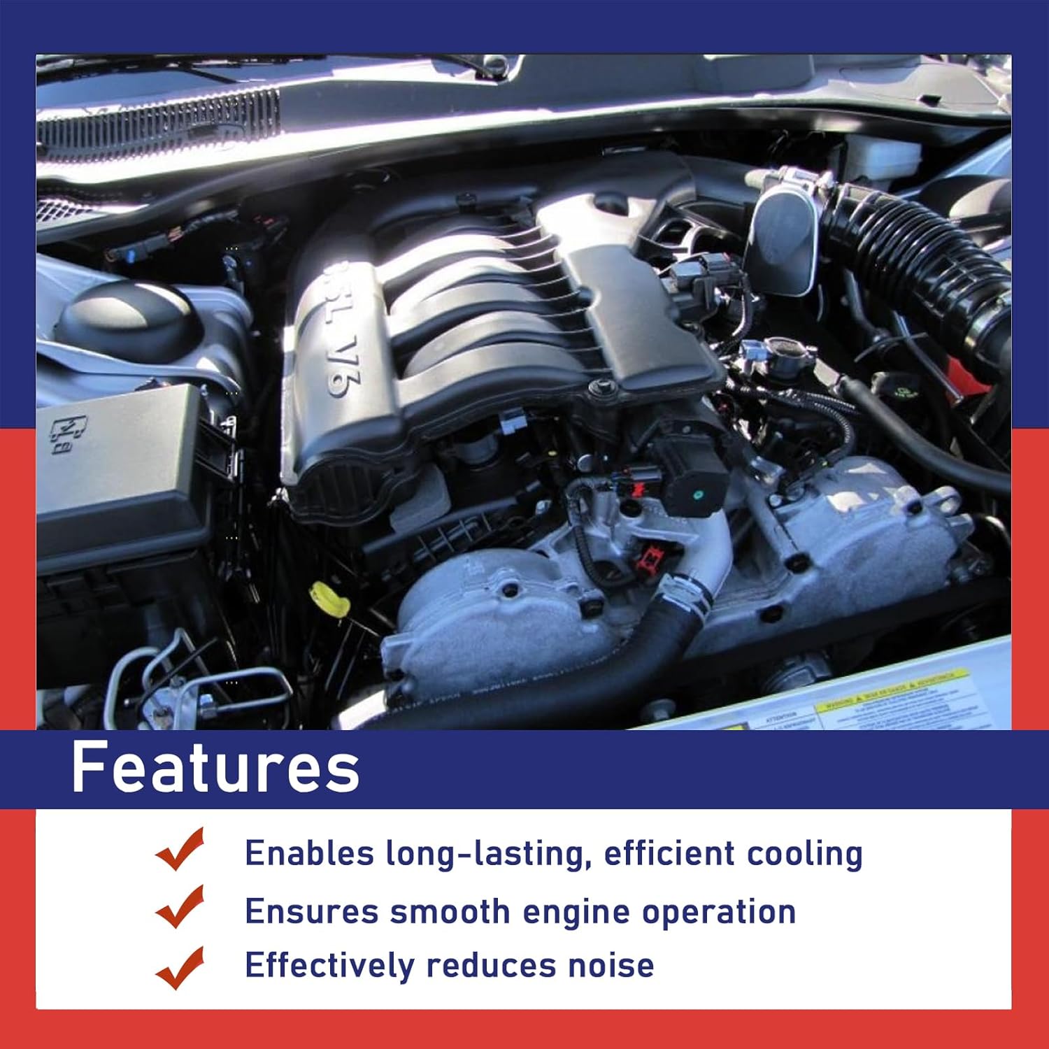 Engine Timing Belt with Water Pump Compatible with Dodge Avenger, Challenger, Charger, Journey, Magnum, Grand Caravan, Nitro & Chrysler 300, Sebring, Pacifica, Town & Country 3.5L 4.0L