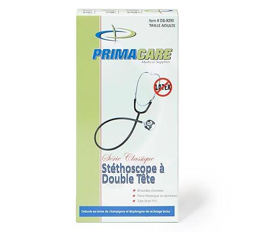 Miniatura 7 de PrimaCare DS-9290-BK - Estetoscopio de tamaño adulto de 22 pulgadas para diagnóstico e instrumento de detección, estetoscopio flexible de doble