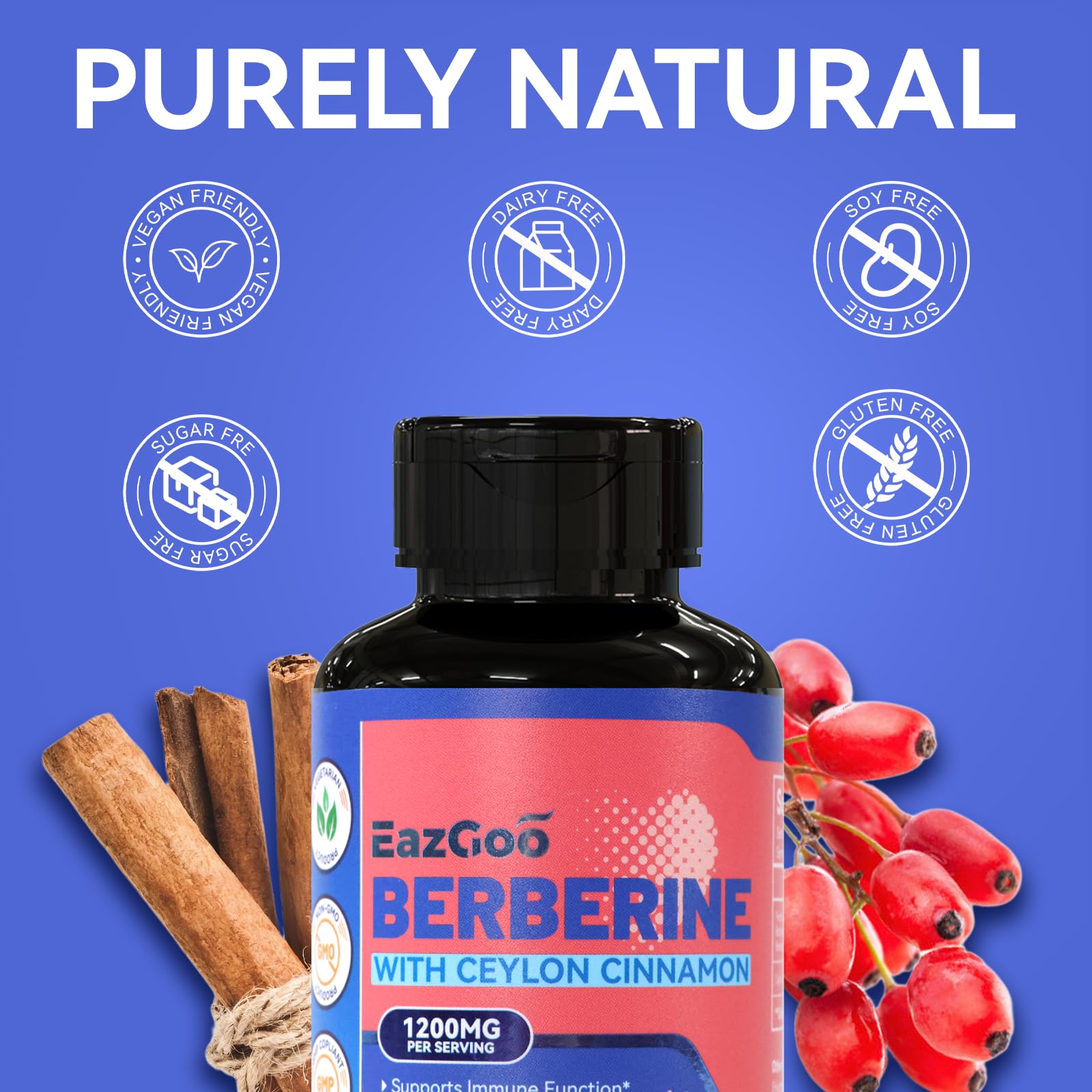 Premium Berberine Supplement with Ceylon Cinnamon,90 Vegan Capsules — Amazon image 4