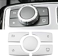 Vista 2 de Fydun Cubierta de botón multimedia Moldura de aleación de aluminio Pegatinas de botón de control multimedia Perilla para -Benz ML GL Clase 2015-2019